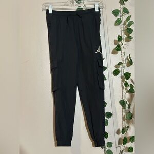 Girls Jordan Black Joggers with logo